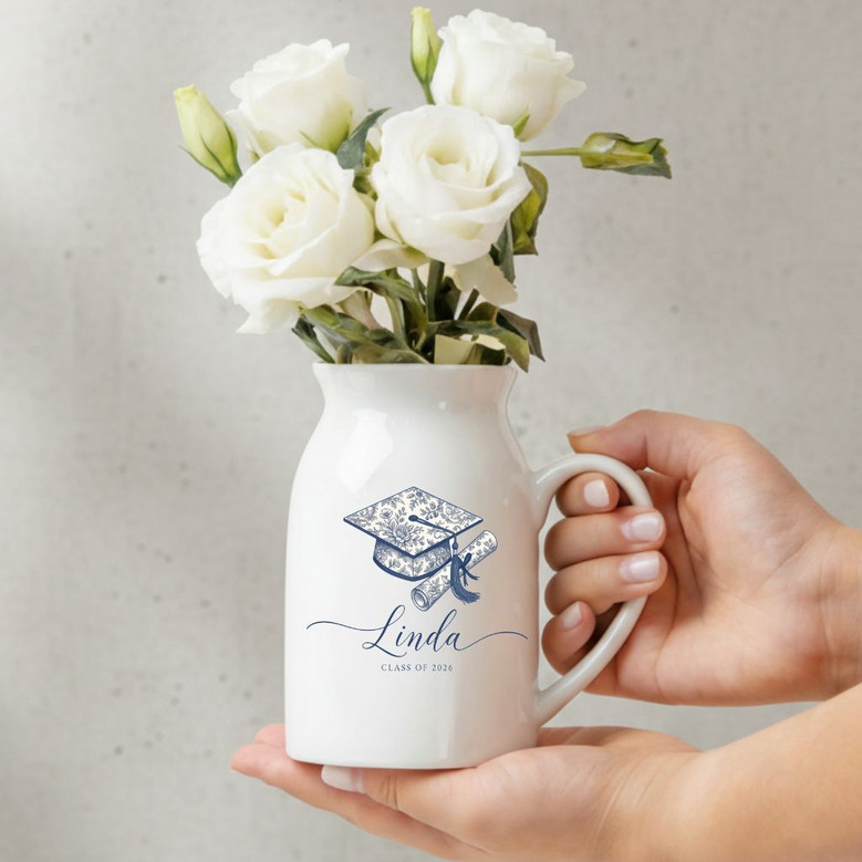 Class of 2026 Ceramic Flower Vase Personalized Graduation Gift