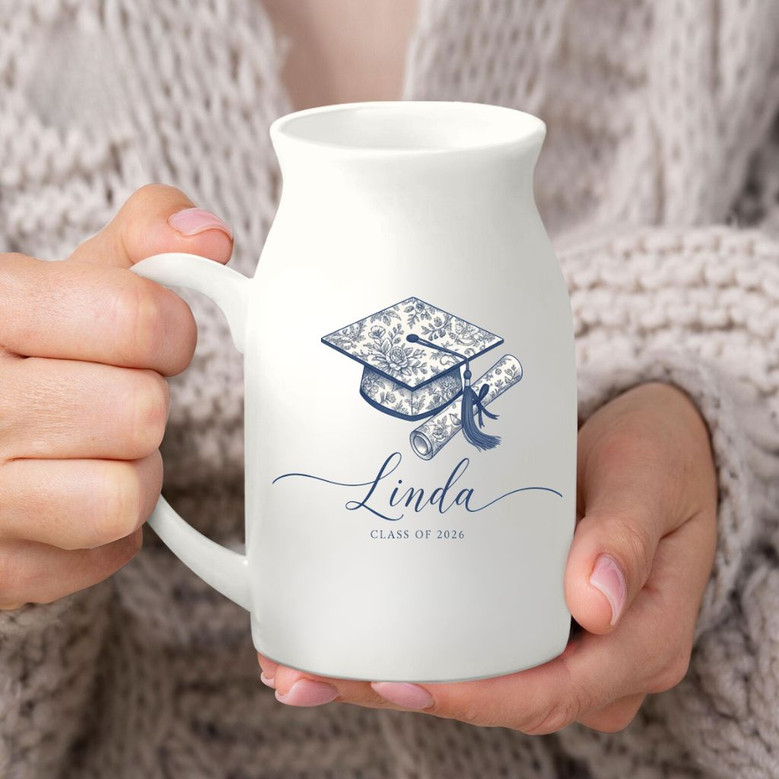 Class of 2026 Ceramic Flower Vase Personalized Graduation Gift