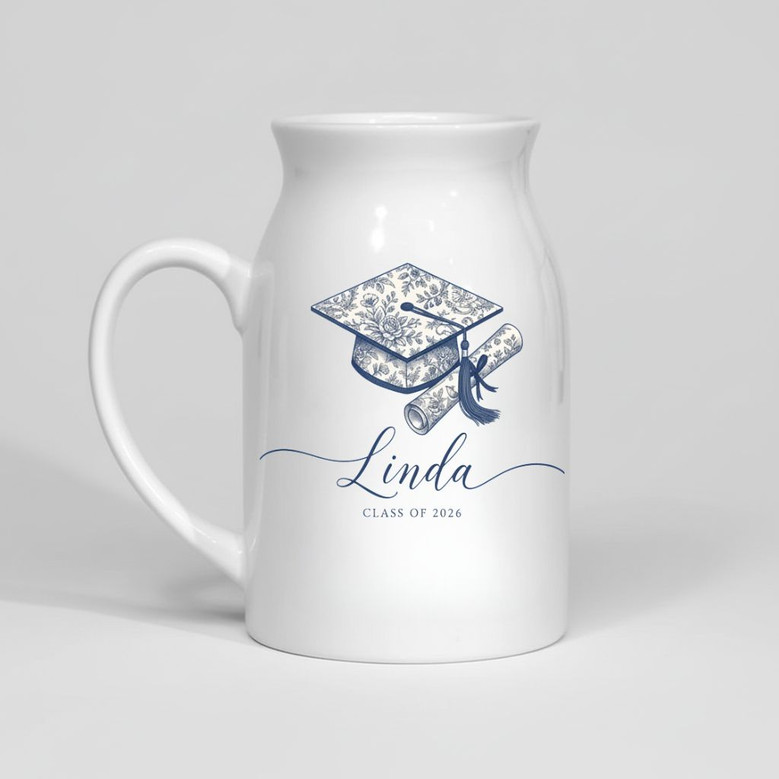 Class of 2026 Ceramic Flower Vase Personalized Graduation Gift