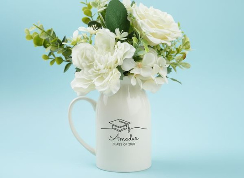 Commemorate 2026 Custom Name Senior Ceramic Flower Vase Gift