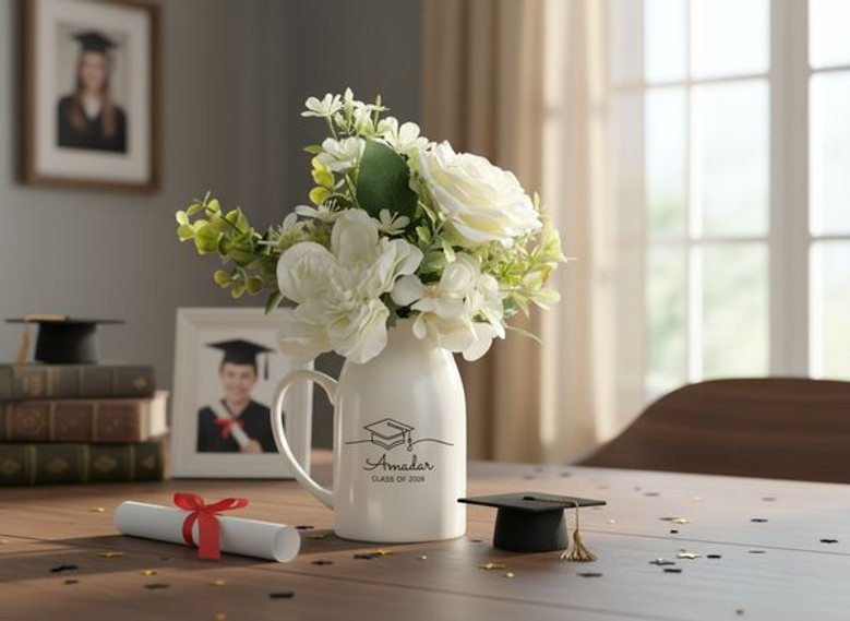 Commemorate 2026 Custom Name Senior Ceramic Flower Vase Gift