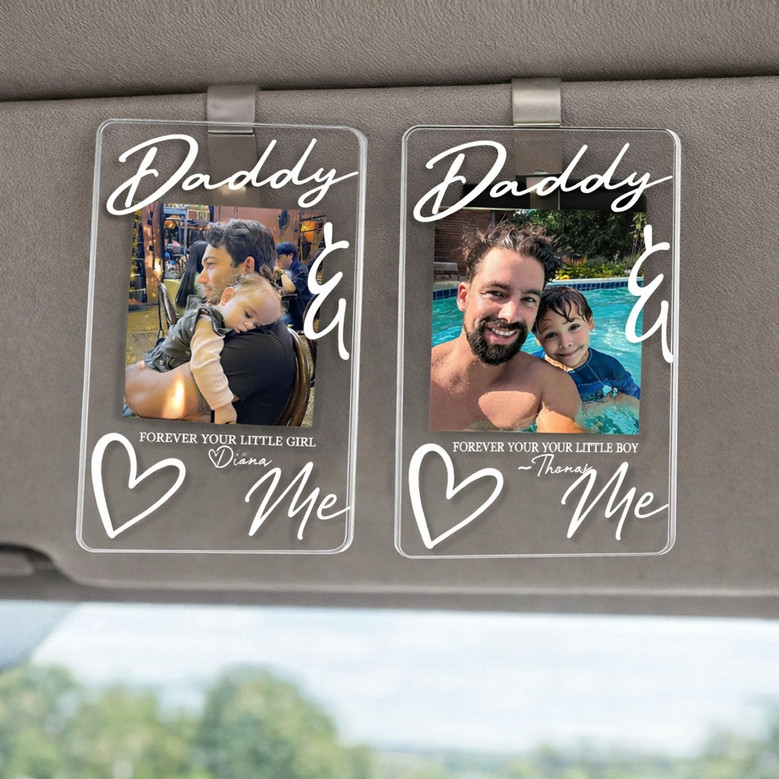 Daddy's Co-Pilot - Custom Photo Car Visor Clip Drive Safe Gift