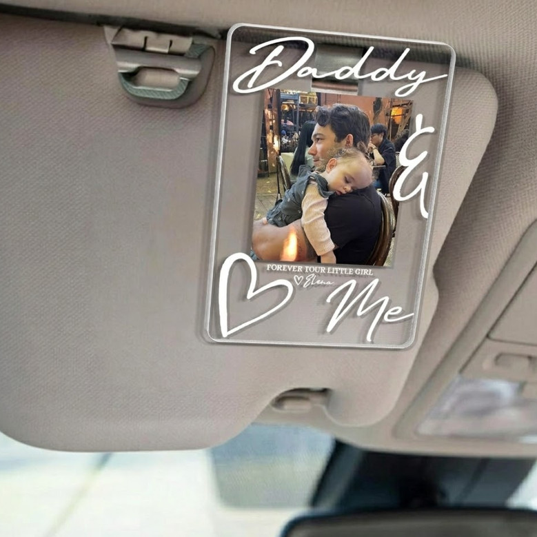 Daddy's Co-Pilot - Custom Photo Car Visor Clip Drive Safe Gift