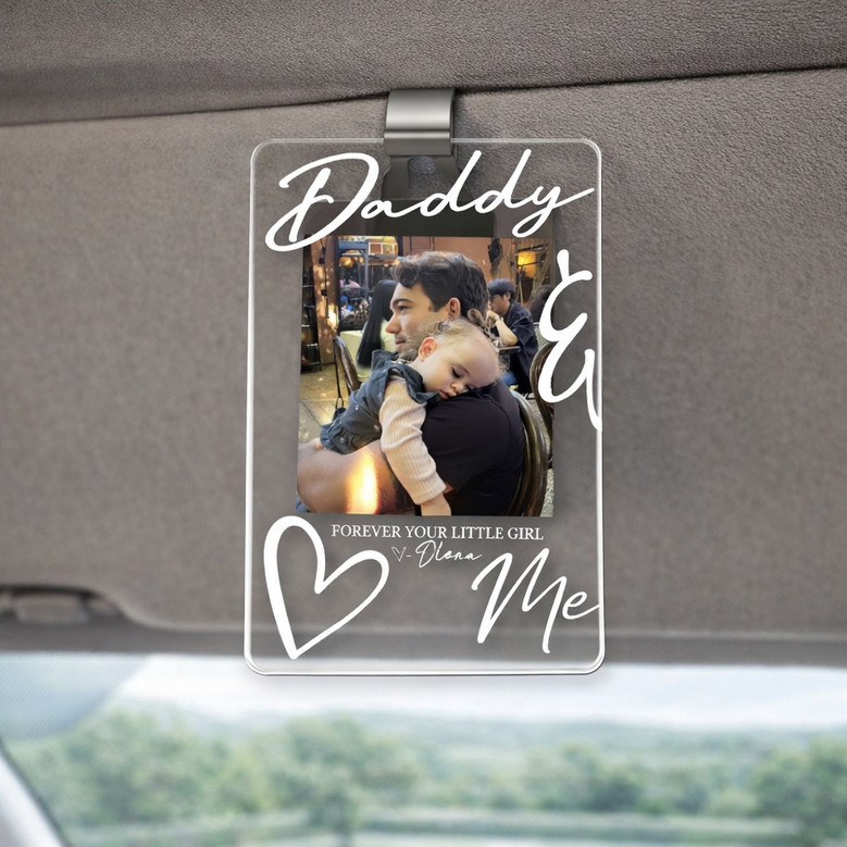 Daddy's Co-Pilot - Custom Photo Car Visor Clip Drive Safe Gift