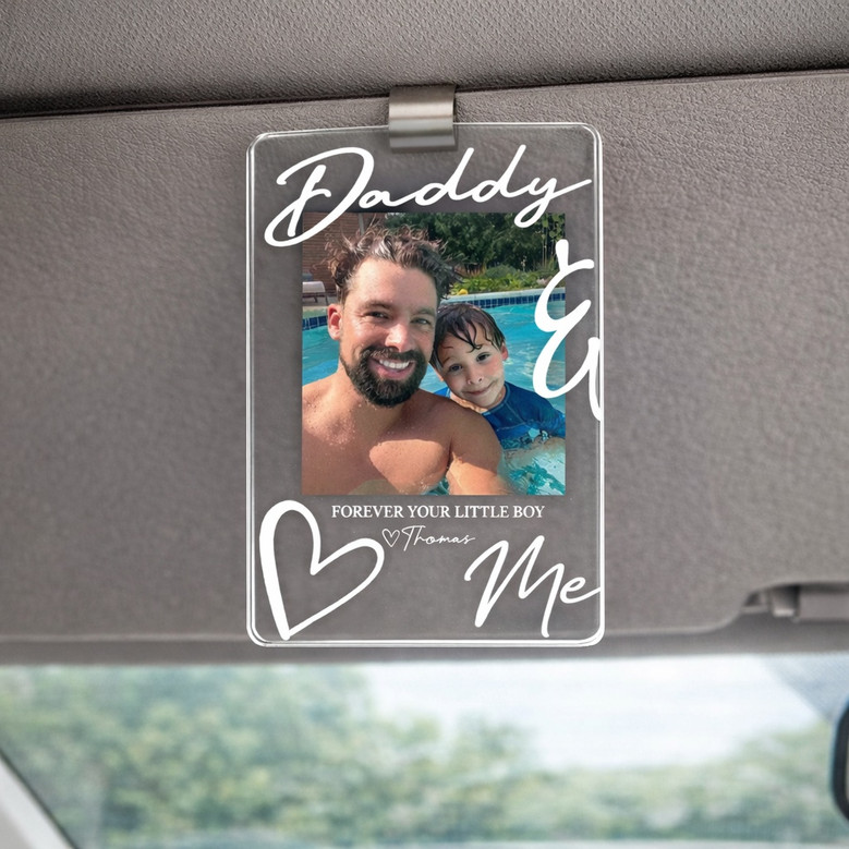 Daddy's Co-Pilot - Custom Photo Car Visor Clip Drive Safe Gift