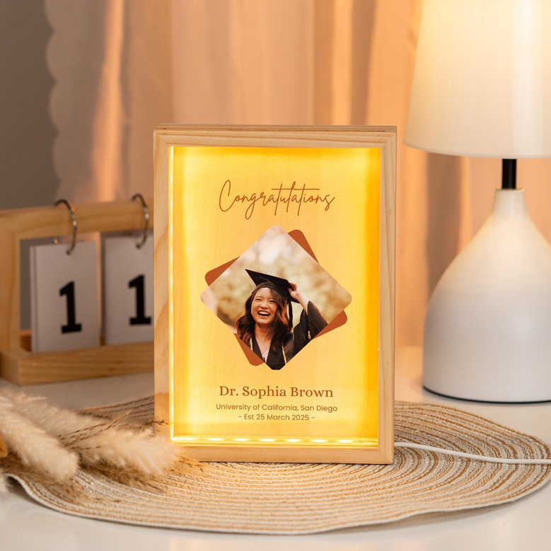 Doctorate Excellence Custom PharmD and EdD Photo Frame Lamp