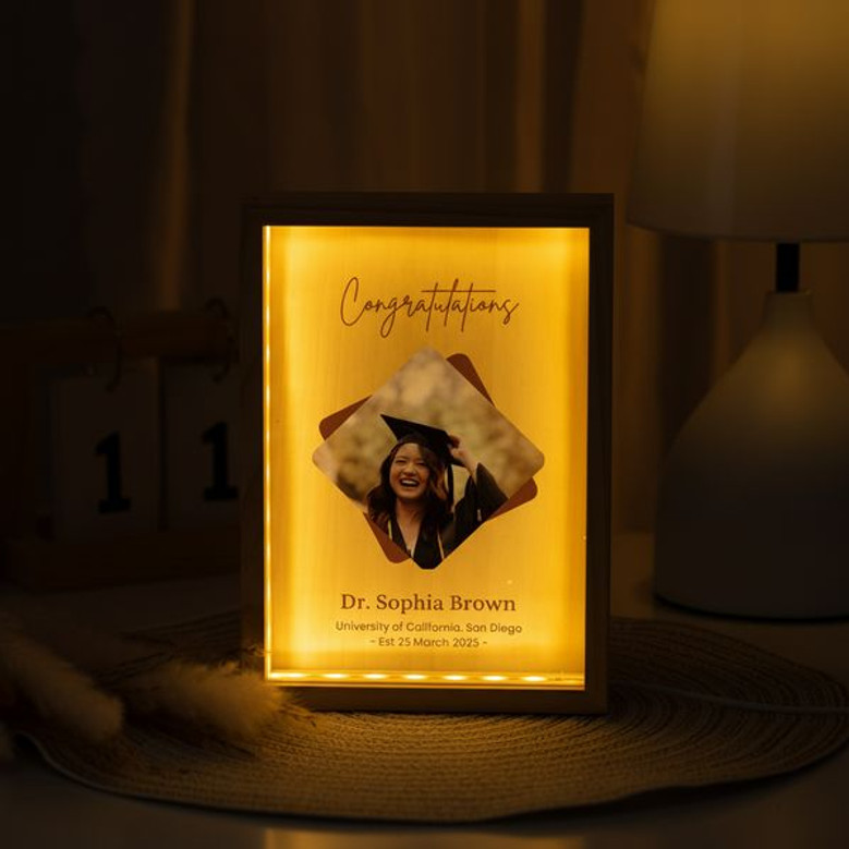 Doctorate Excellence Custom PharmD and EdD Photo Frame Lamp