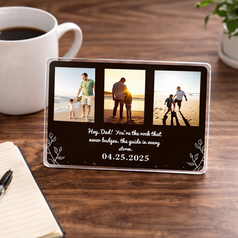 Drive Safe Grandpa - Acrylic Photo Car Visor Clip Gift from Kids