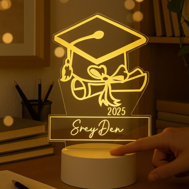 Graduation Cap LED Night Light Bachelors Degree Completion Gift