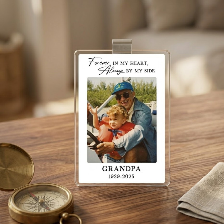 In Loving Memory - Custom Photo Car Visor Clip for Dad