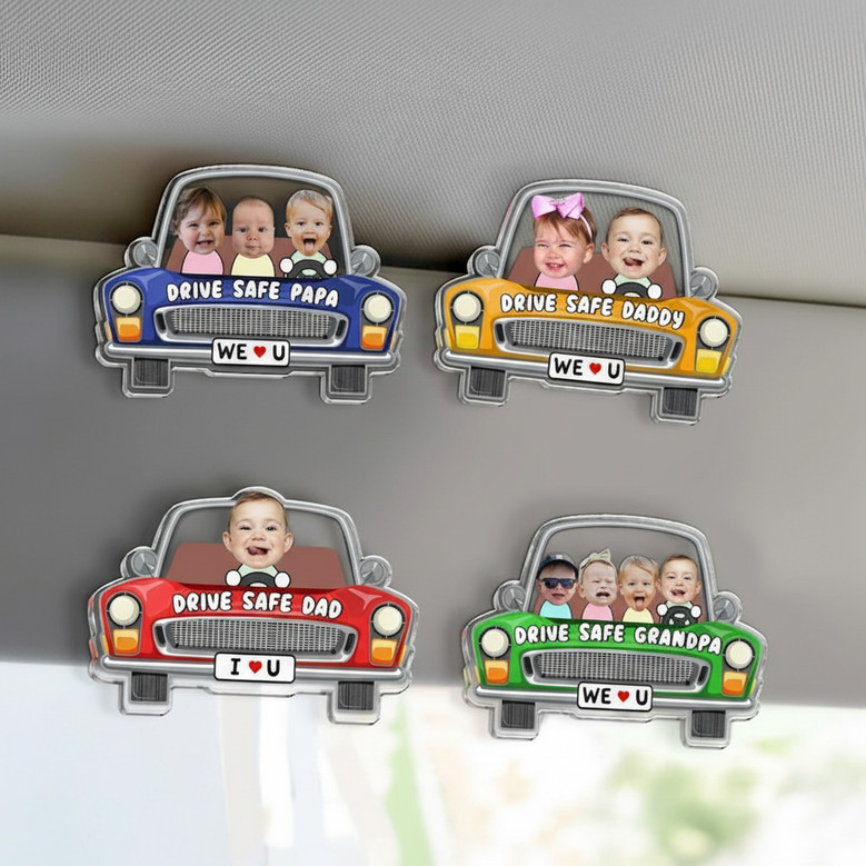 Keep Their Smiles Close - Custom Kids Photo Car Visor Clip