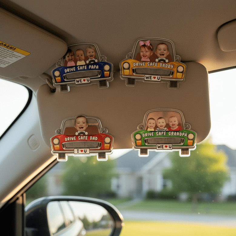 Keep Their Smiles Close - Custom Kids Photo Car Visor Clip