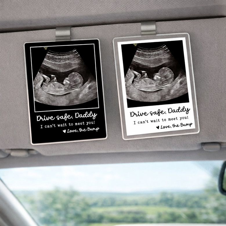 New Dad's First Hello - Personalized Ultrasound Car Visor Clip