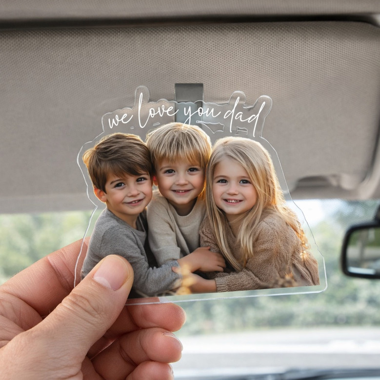 Protect Him Always - Custom Photo Car Visor Clip for Dad & Pets Protect Him Always - Custom Photo Car Visor Clip for Dad & Pets