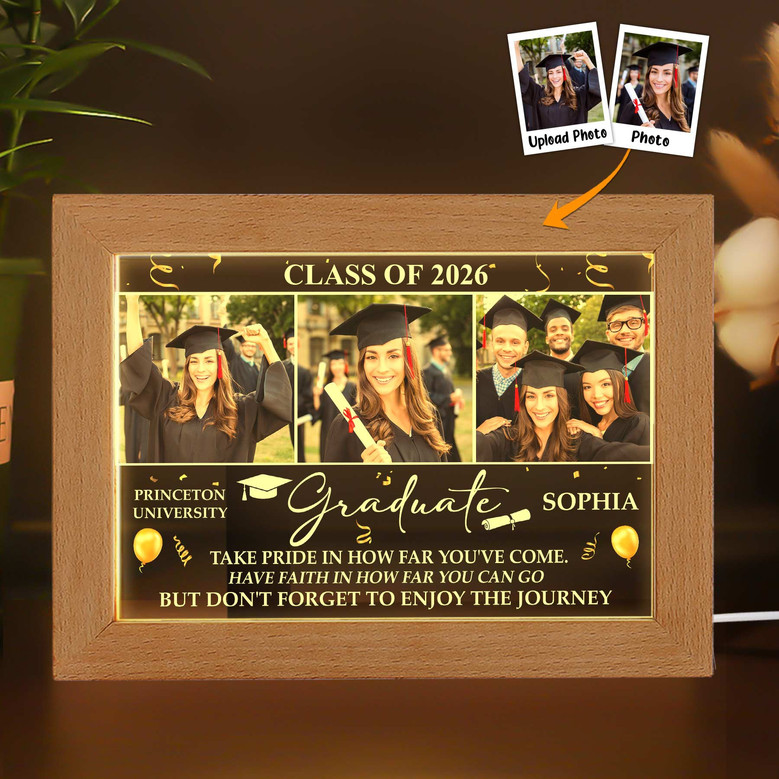 Proud Journey Take Pride Graduation Photo Frame Lamp