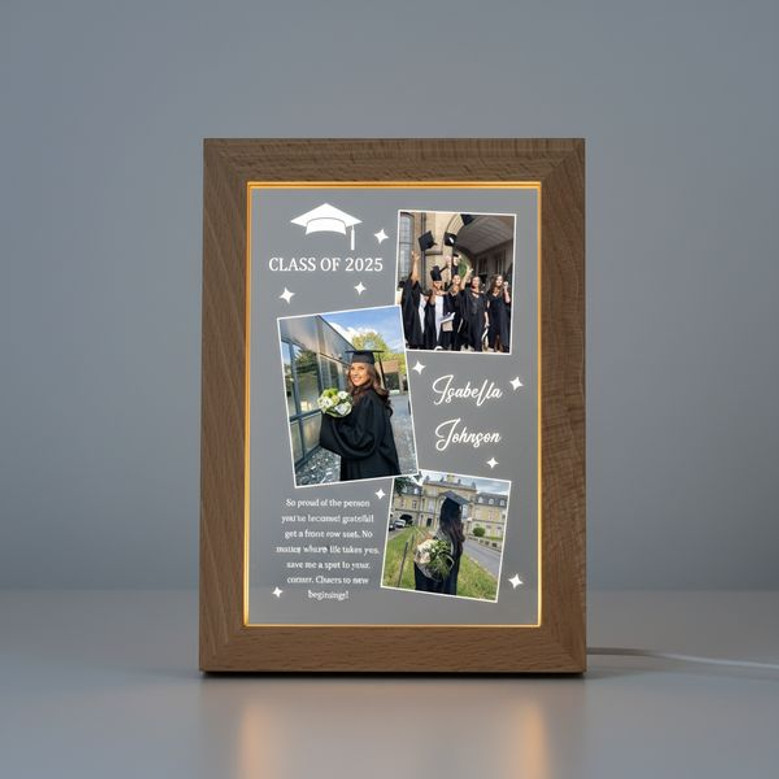Relive the Journey Custom Graduation Collage Photo Frame Lamp