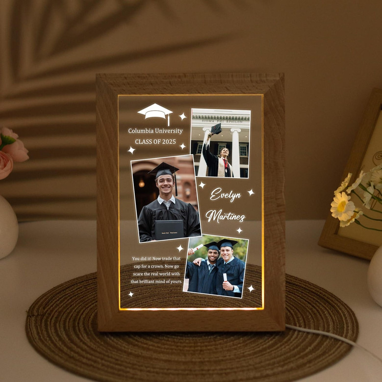 Relive the Journey Custom Graduation Collage Photo Frame Lamp