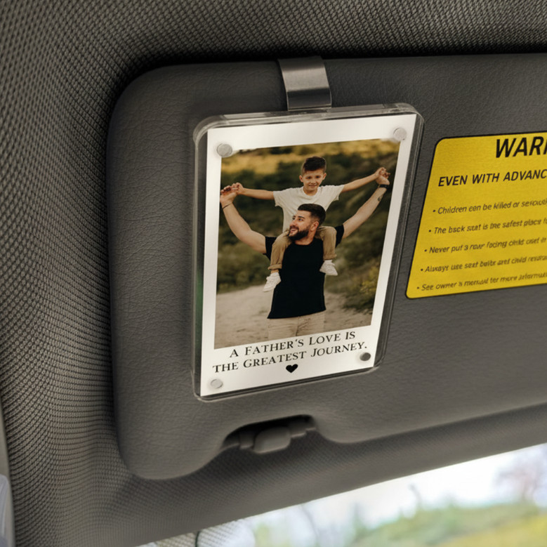 Sentimental Keepsake for Dad - Custom Photo Car Visor Clip Gift