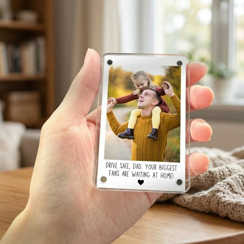 Sentimental Keepsake for Dad - Custom Photo Car Visor Clip Gift