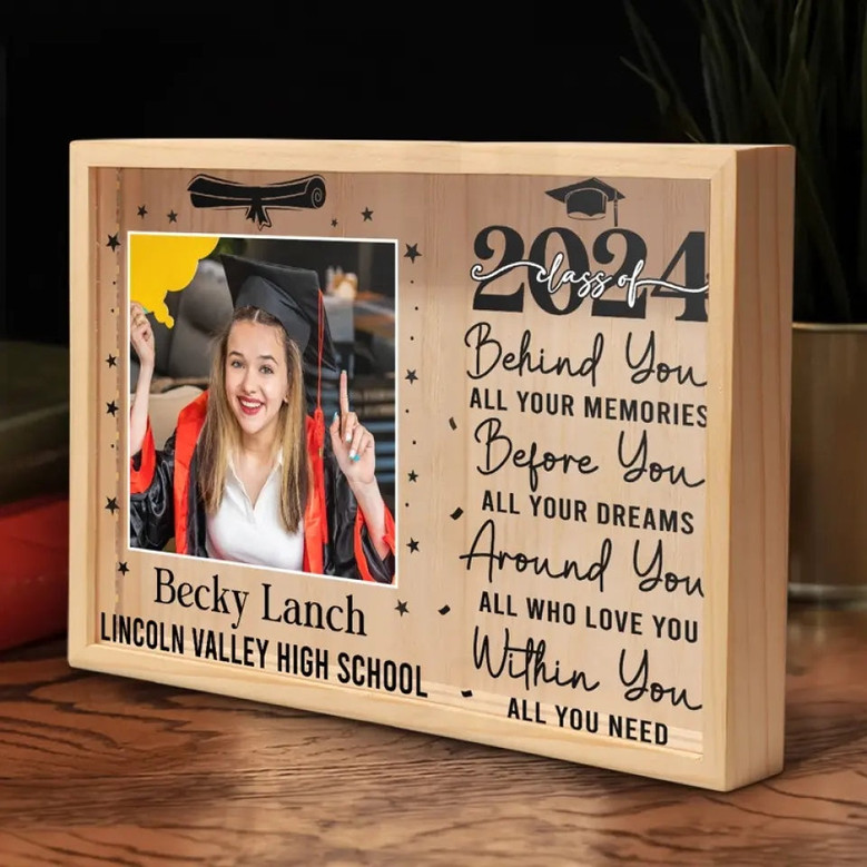 Success Defined Personalized Sibling Graduation Photo Frame Lamp