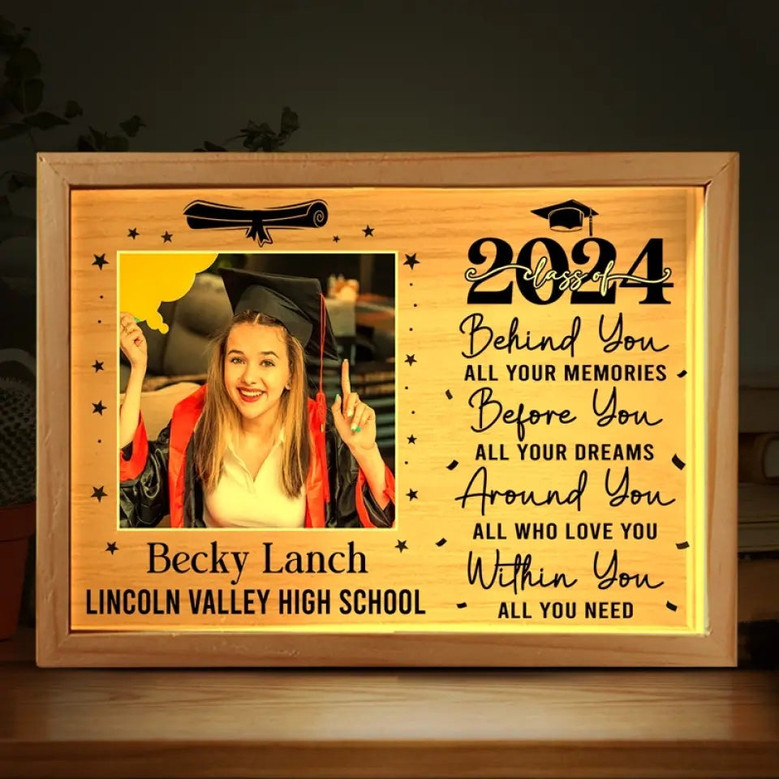 Success Defined Personalized Sibling Graduation Photo Frame Lamp