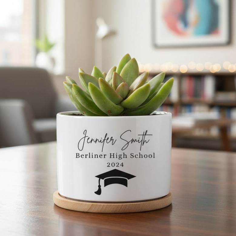Their Future Blooms Custom High School Ceramic Plant Pot