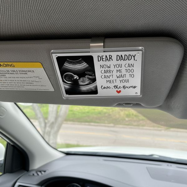 Ultrasound Car Visor Clip - Emotional New Dad Baby Reveal Gift