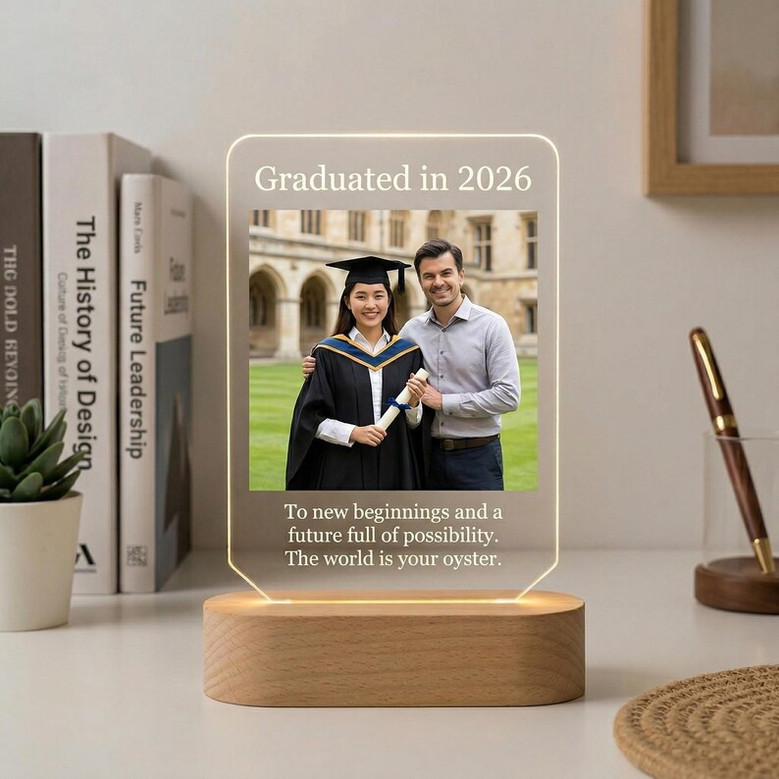 Celebrate 2026 Grads Custom Photo Acrylic LED Night Light