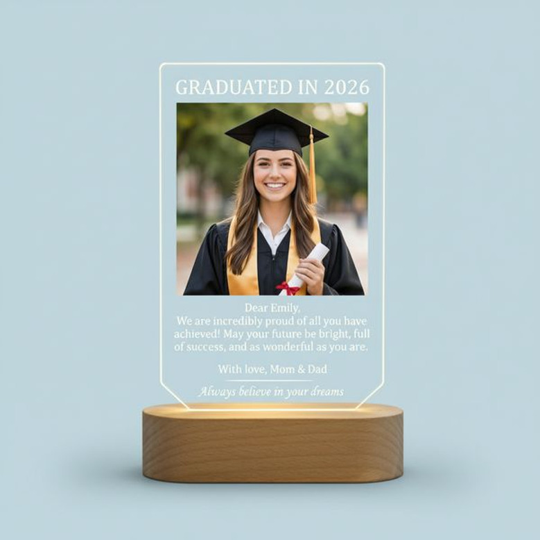 Celebrate 2026 Grads Custom Photo Acrylic LED Night Light
