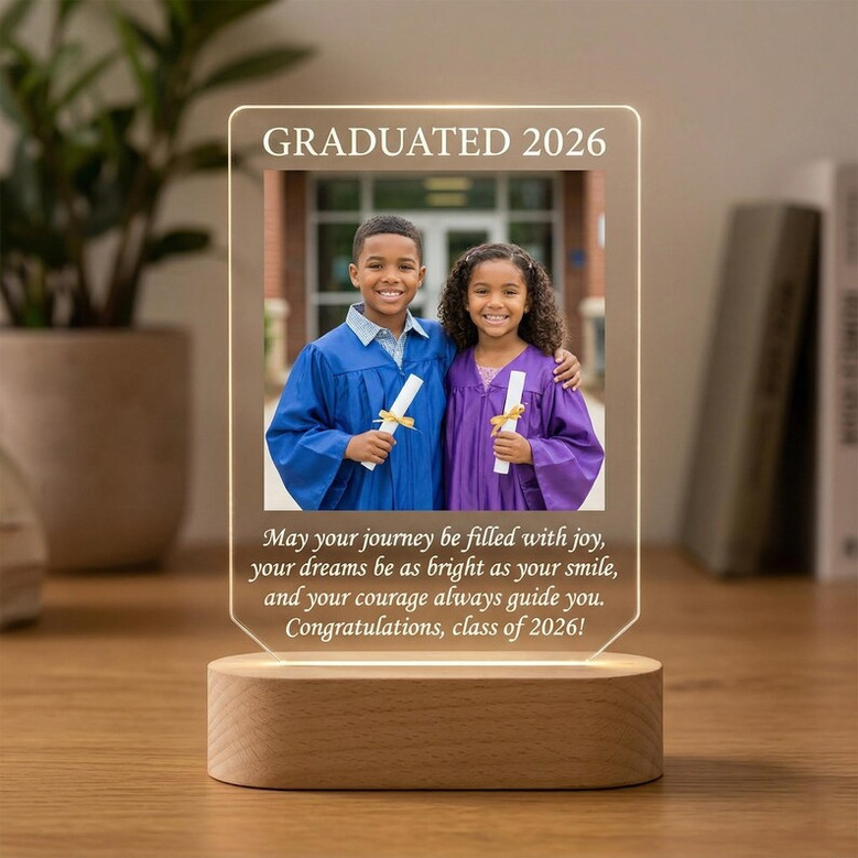 Celebrate 2026 Grads Custom Photo Acrylic LED Night Light