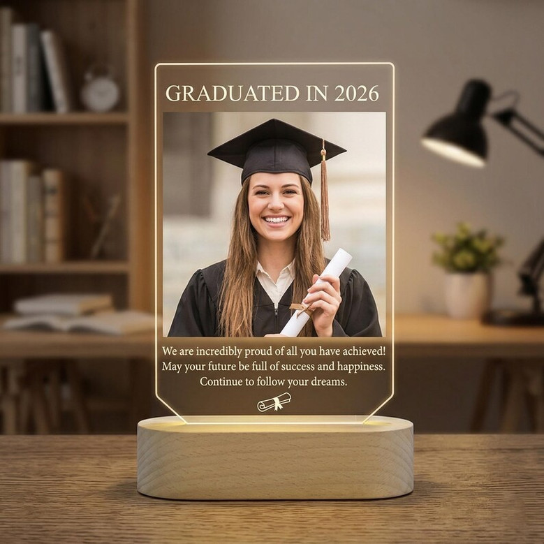 Celebrate 2026 Grads Custom Photo Acrylic LED Night Light