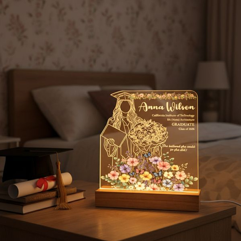 Celebrate Her 2026 Success Custom Name LED Night Light Gift