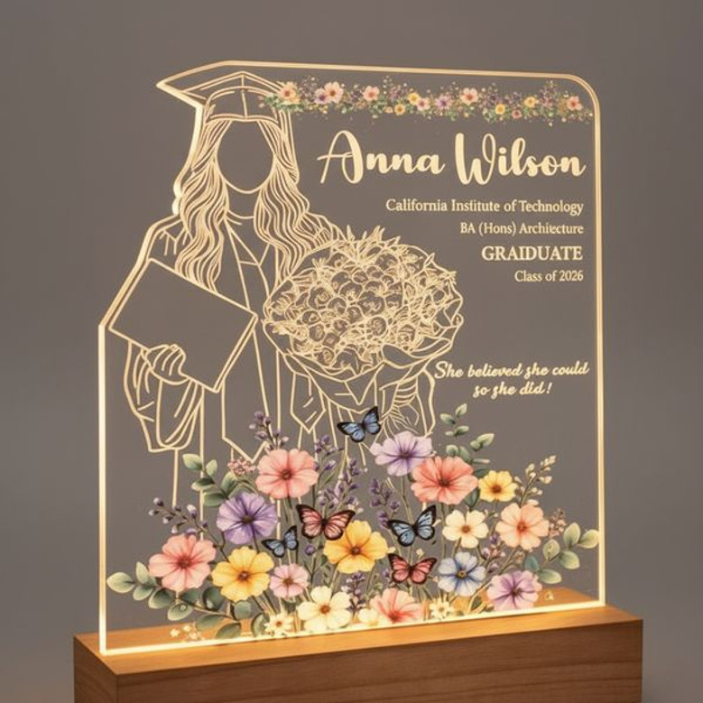Celebrate Her 2026 Success Custom Name LED Night Light Gift