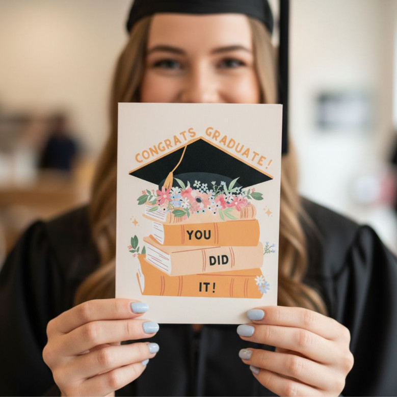 Celebrate Success with a Cute Graduation Cap Greeting Card