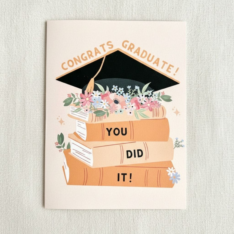 Celebrate Success with a Cute Graduation Cap Greeting Card