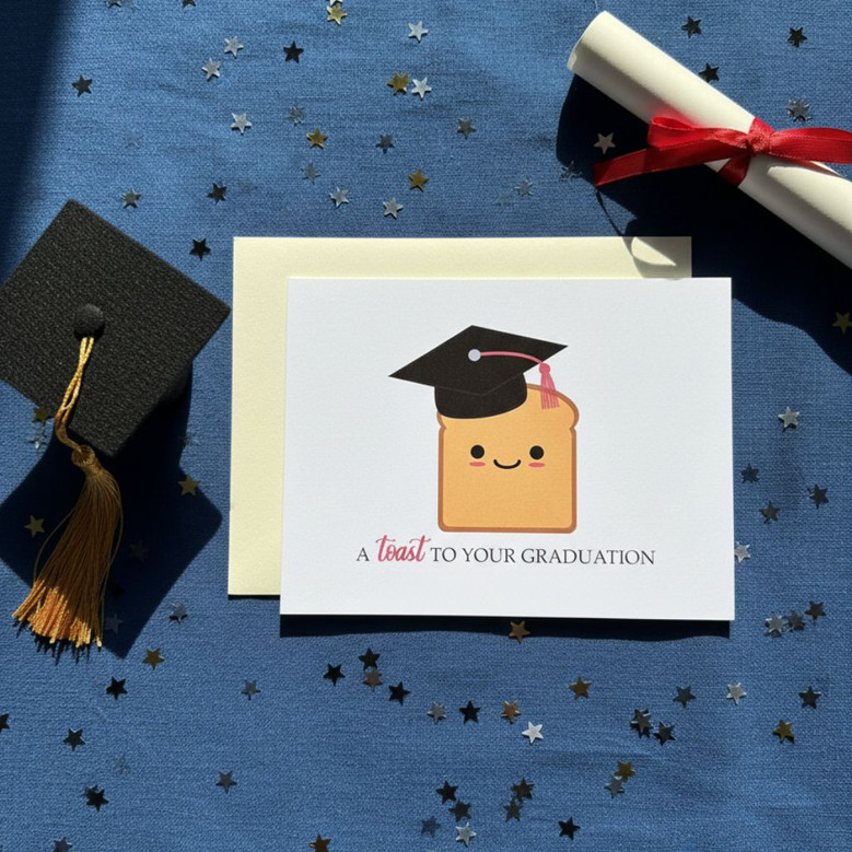 Cheers to 2026 Funny Toast Pun Graduation Greeting Card