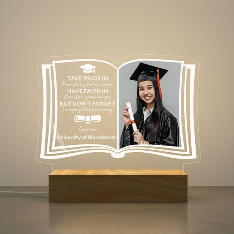 Cherish Her PhD Success Custom Photo LED Night Light Gift