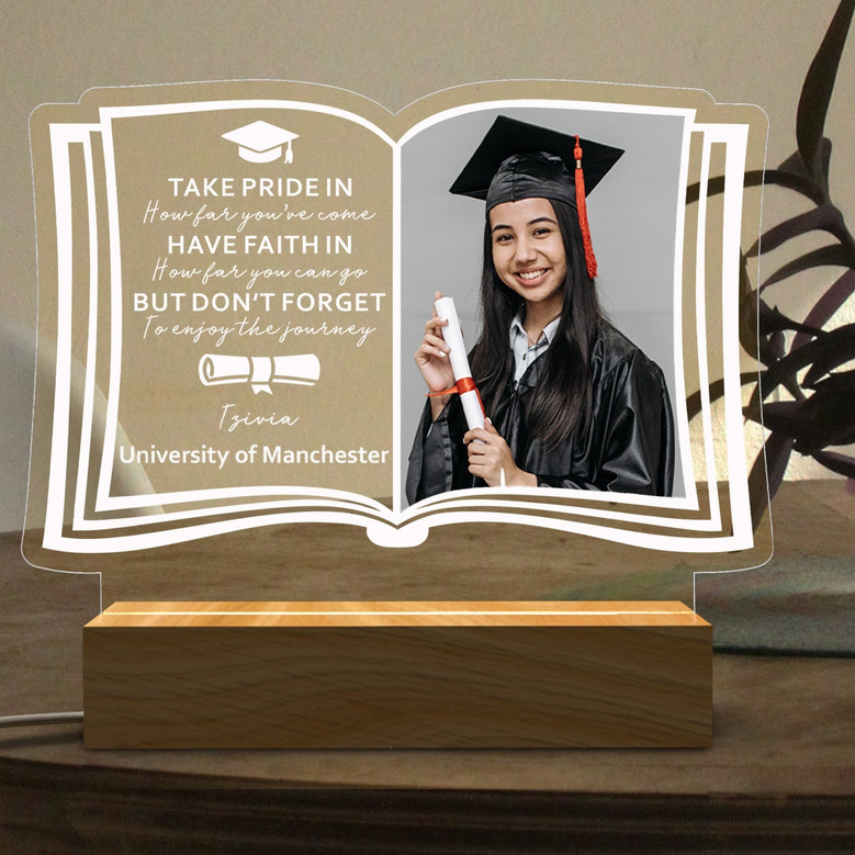 Cherish Her PhD Success Custom Photo LED Night Light Gift