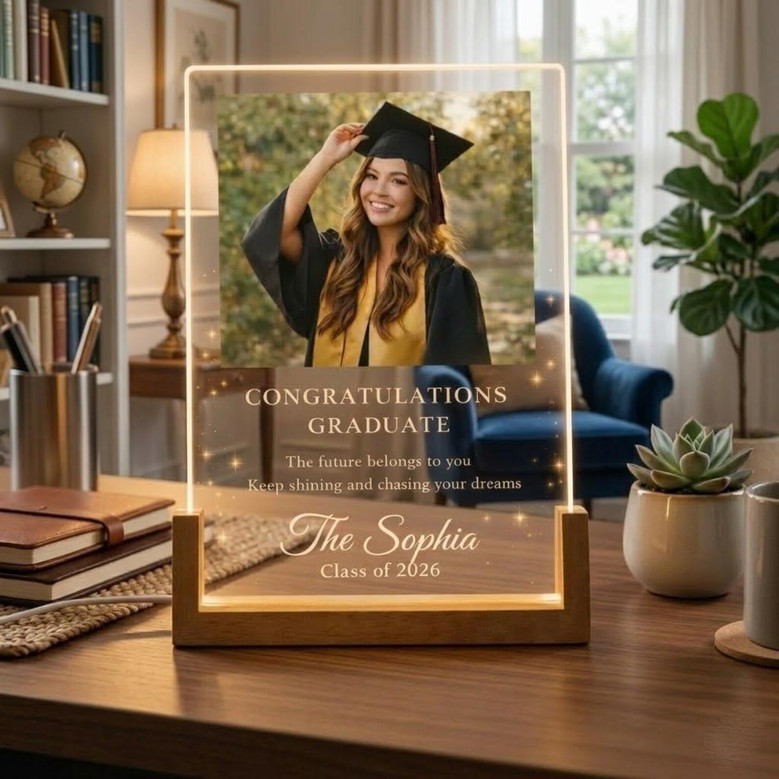 Cherish the Journey Custom 2026 Photo LED Night Light
