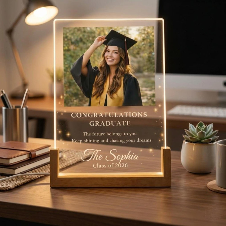 Cherish the Journey Custom 2026 Photo LED Night Light