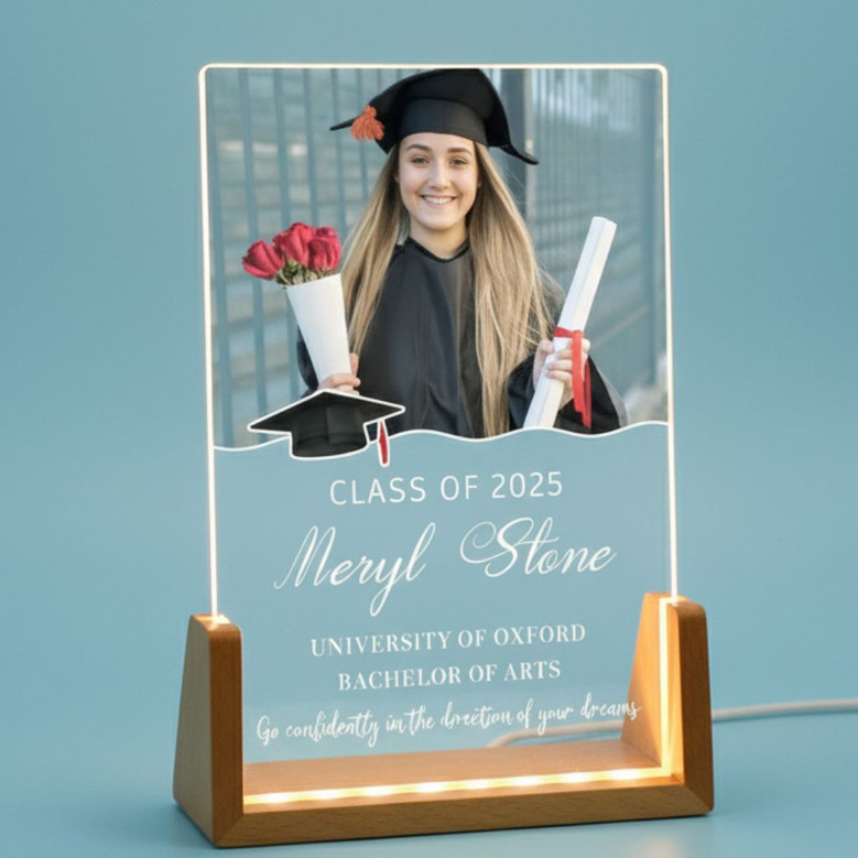 Cherish the Moment Custom Photo Graduation LED Night Light