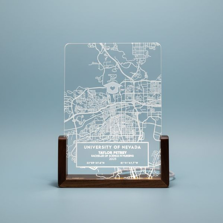 Commemorate Their PhD Journey Custom School Map LED Night Light