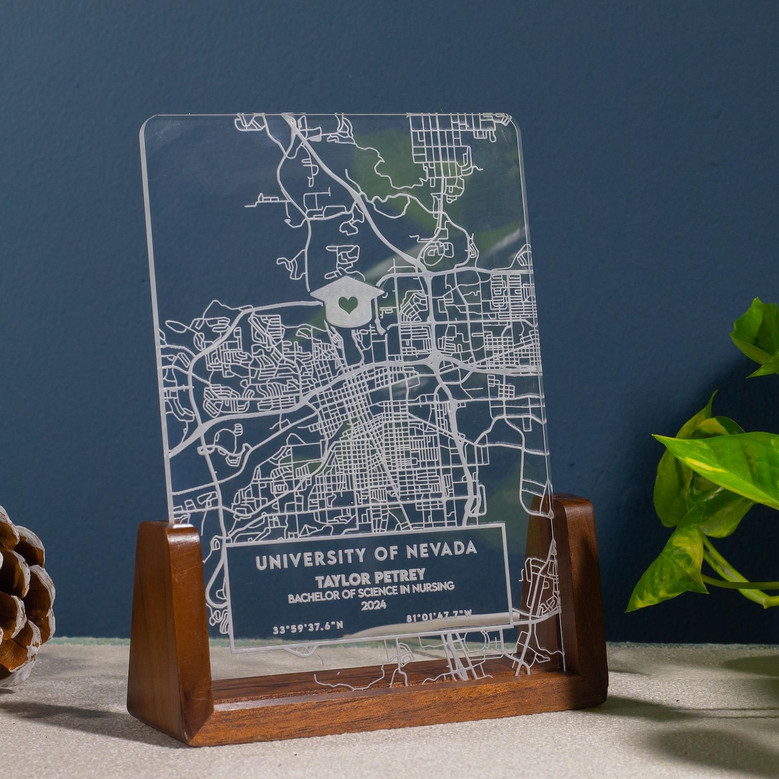 Commemorate Their PhD Journey Custom School Map LED Night Light