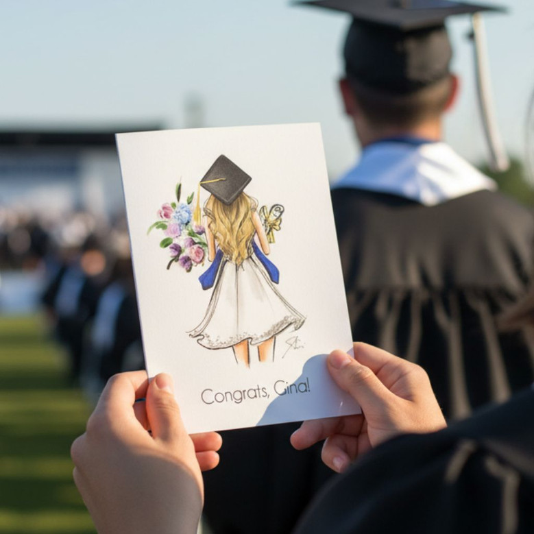 Custom College Graduation Greeting Card A Keepsake for Her