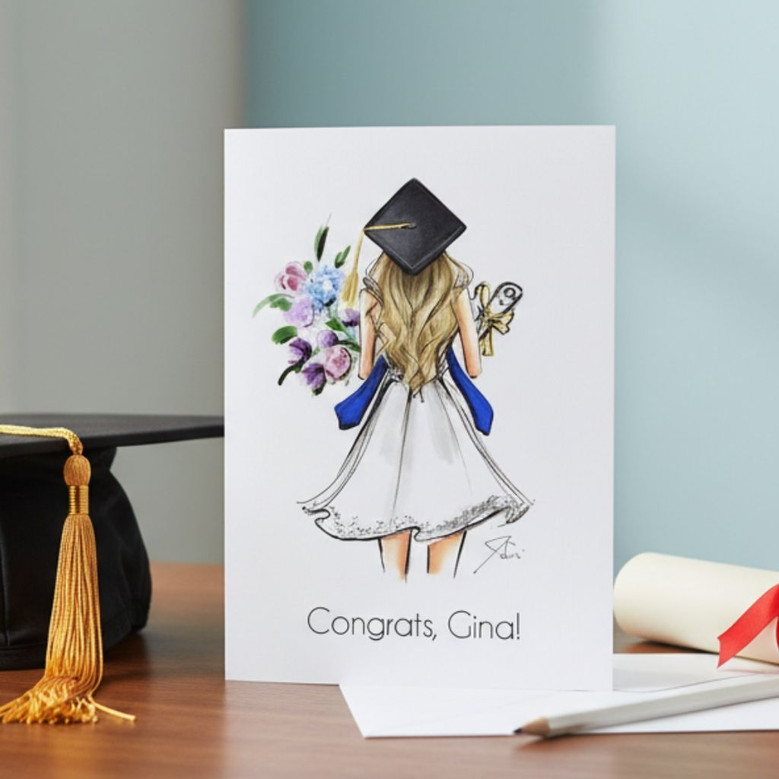 Custom College Graduation Greeting Card A Keepsake for Her