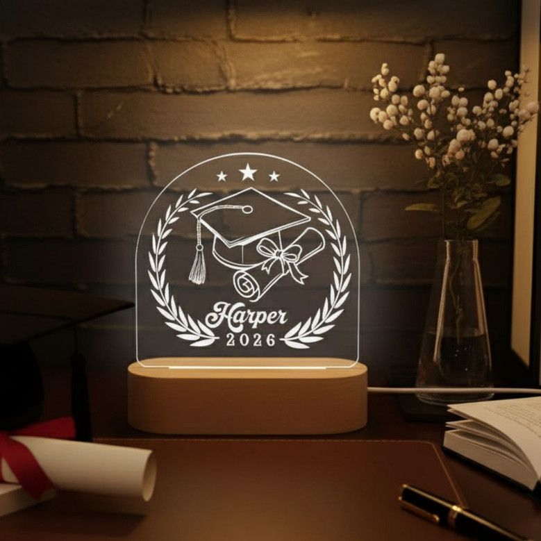 Custom Graduate Desk LED Night Light Celebrate Their Big Milestone