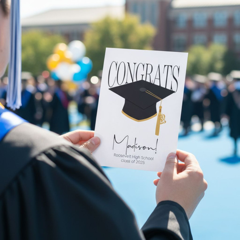 Custom Graduation Cap Greeting Card A Keepsake for Their Success