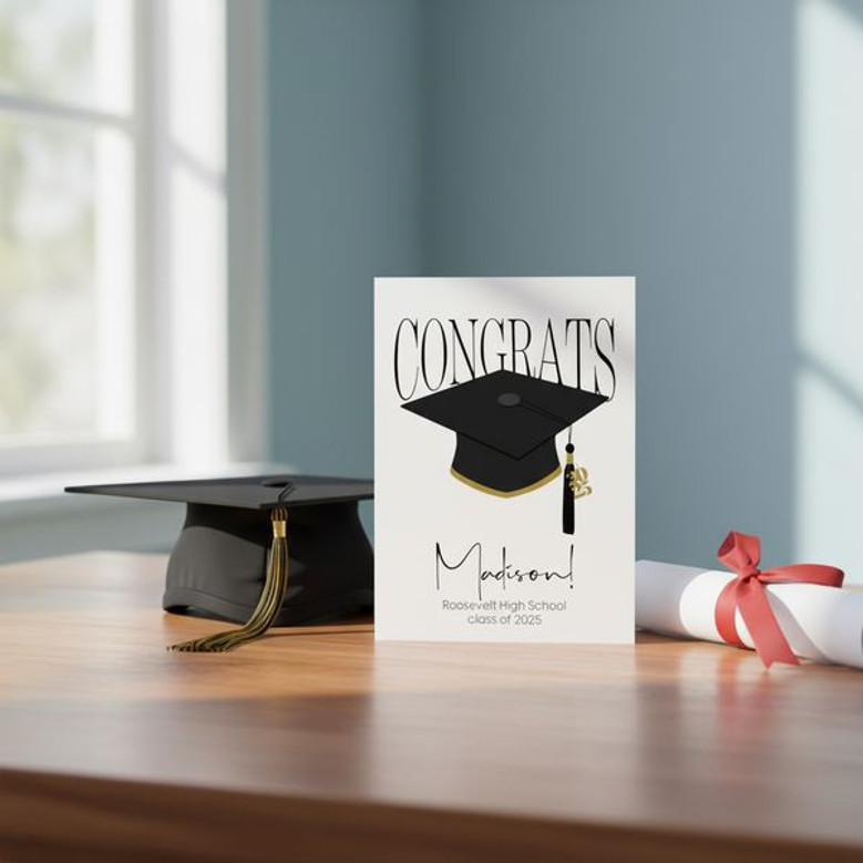 Custom Graduation Cap Greeting Card A Keepsake for Their Success