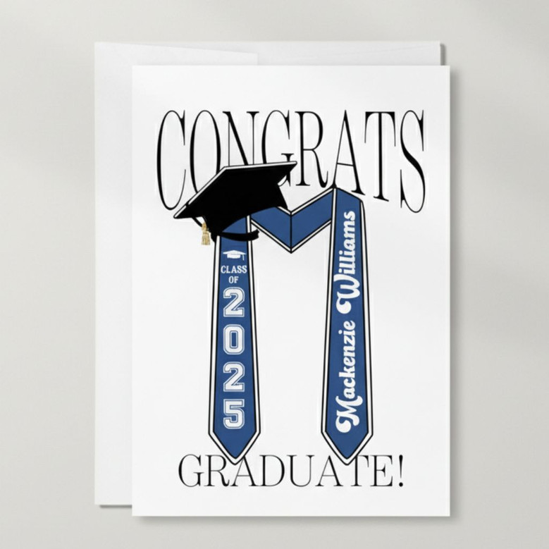 Custom Stole Greeting Card A Personalized Graduation Keepsake