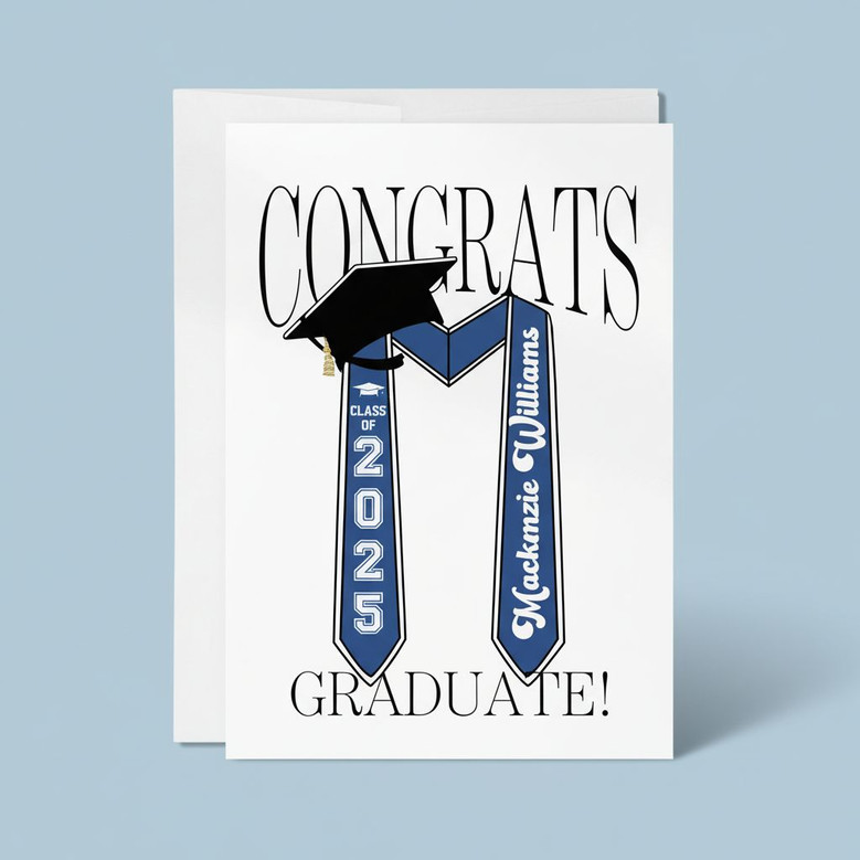 Custom Stole Greeting Card A Personalized Graduation Keepsake
